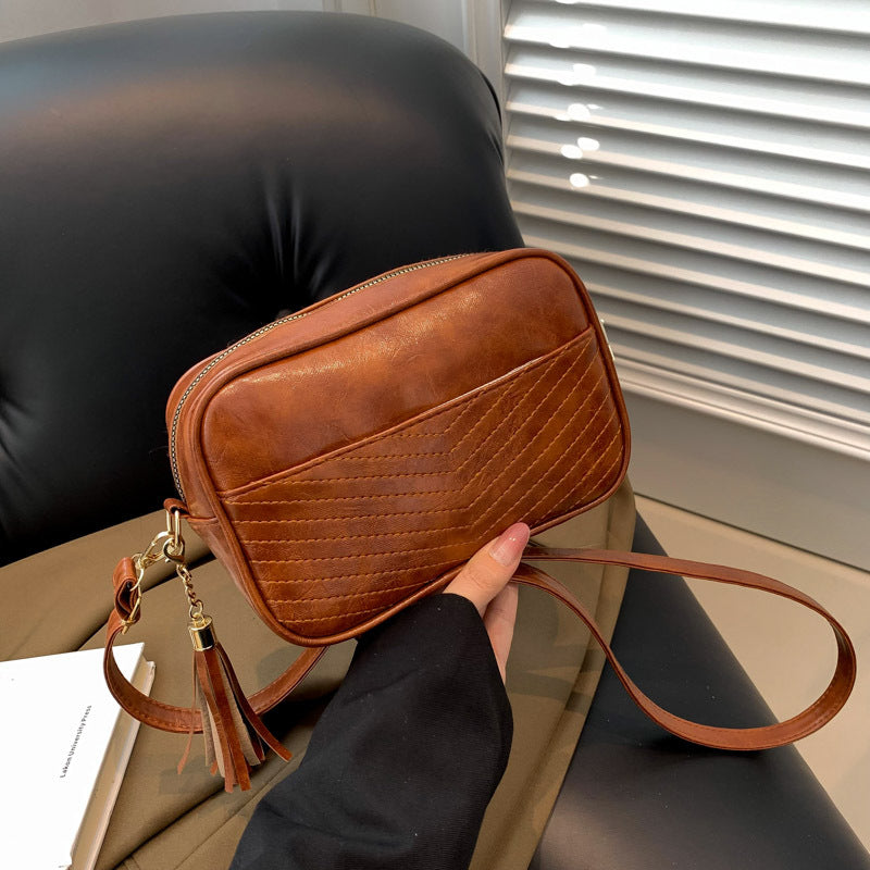 Wholesale PU Retro Wide Shoulder Strap Crossbody Bag Shoulder Bag