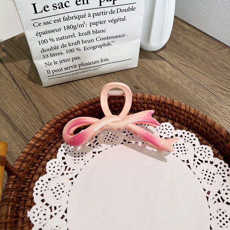 Wholesale Gradient Bow Hairpin Shark Grip Clip