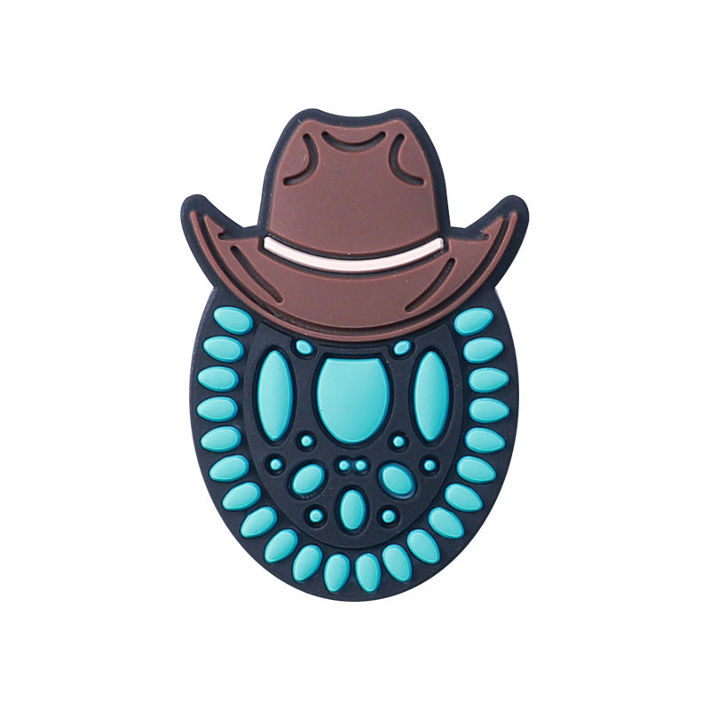 Wholesale 20pcs Cowboy Series Silicone Beads Bull Head Cartoon DIY Beads