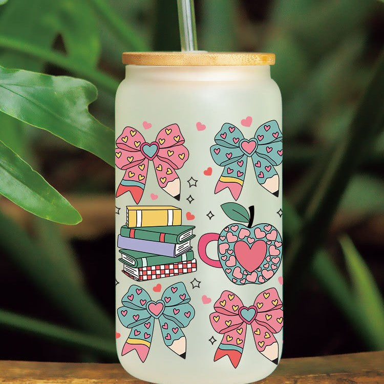 Wholesale Stationery and Beverage Teacher's Day 16oz Cup UV DTF Wraps