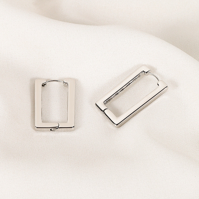 Wholesale Golden electroplated geometric block earrings