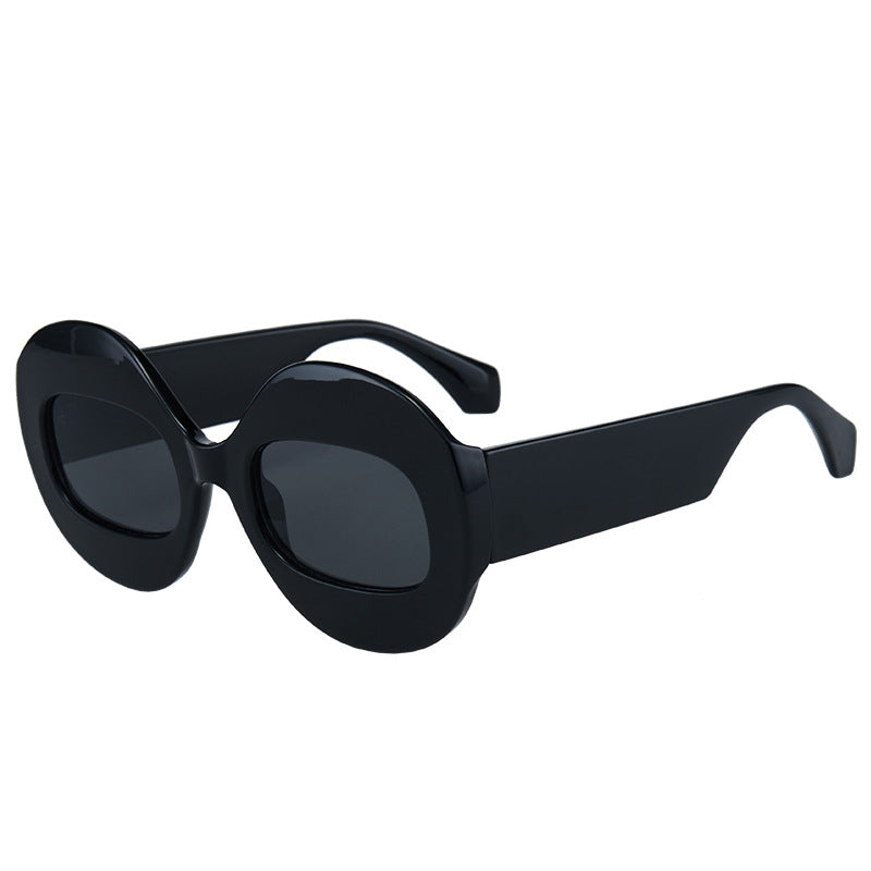 Wholesale Round Frame Color Contrast Hip-hop Unisex Personalized UV Resistant PC Sunglasses