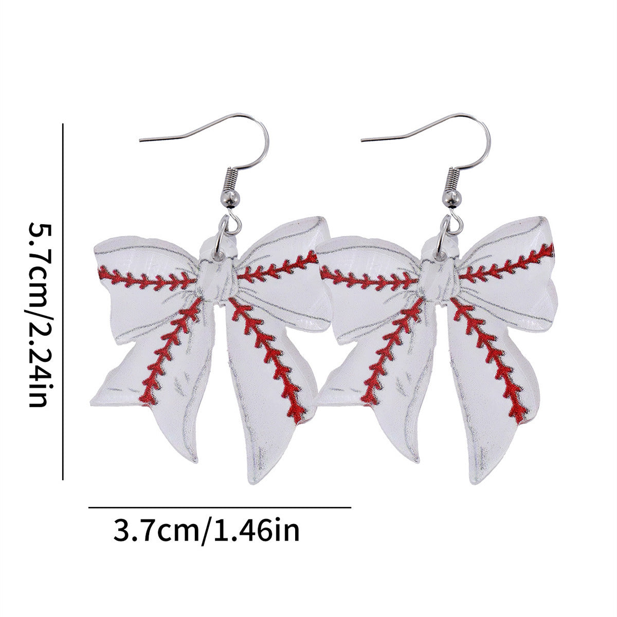 Wholesale Hot Sports Bow Pendant Earrings Ball Games Earrings Sports Fans Acrylic Earrings