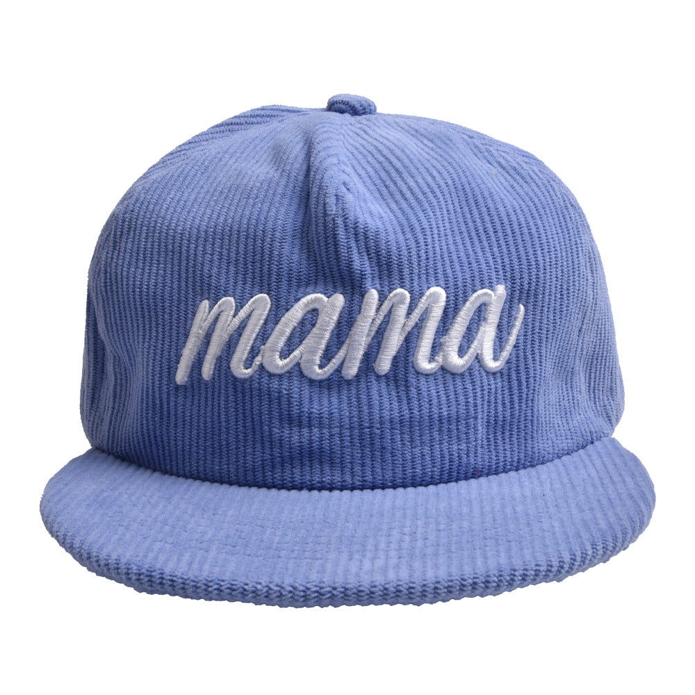 Wholesale Flat Brim Corduroy MAMA Baseball Cap
