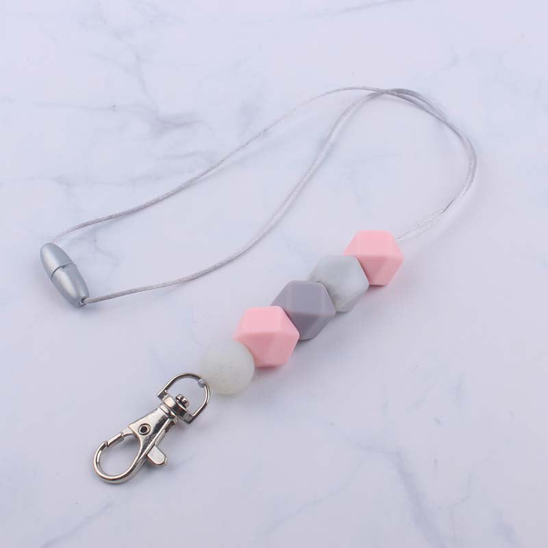 Wholesale Food Grade Silicone Bead Necklace Keychain