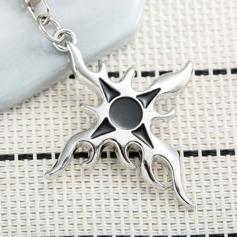 Wholesale Zinc Alloy Flame Cross Key Chain