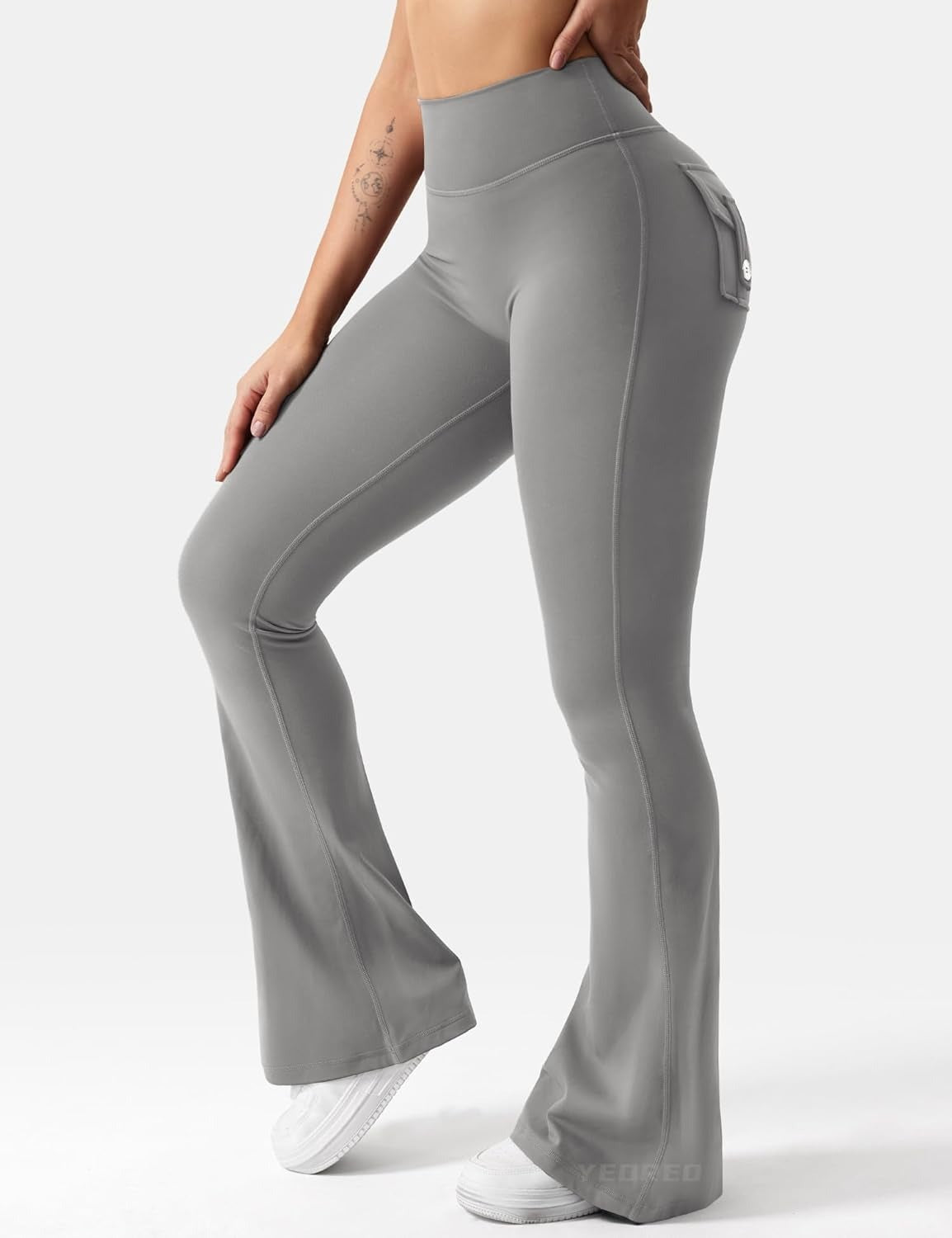 Wholesale  Work Pocket Pants Elasto High Waist Fitness Pants Yoga Running Hip Lifter