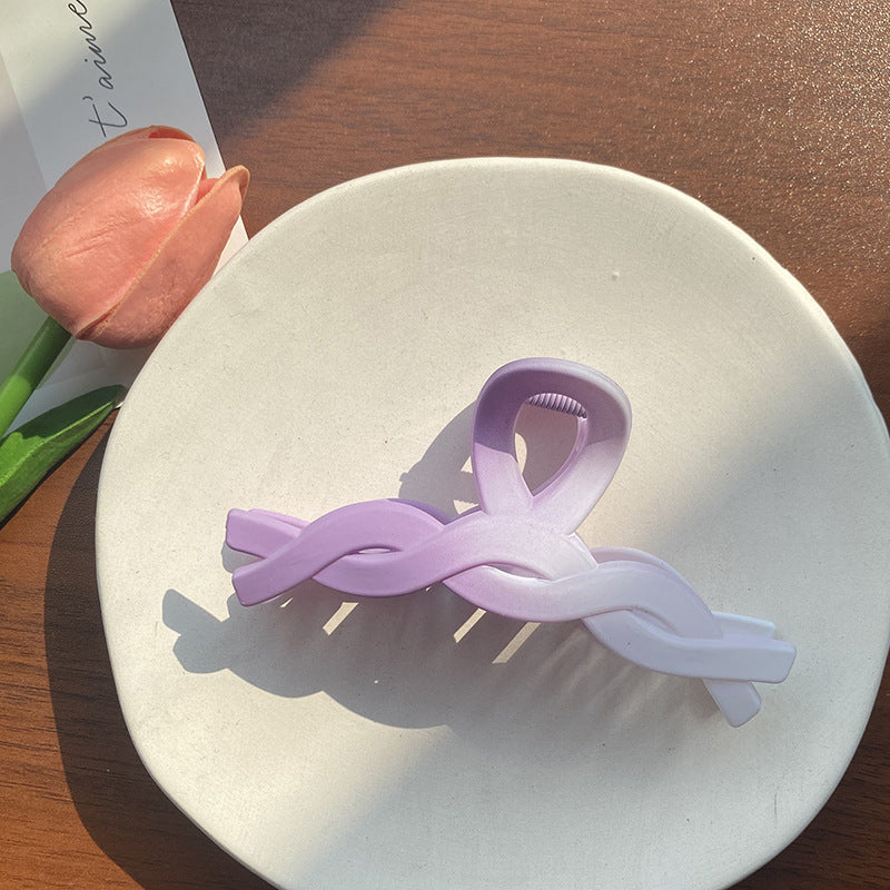 Wholesale Plastic Gradient Twist Frosted Hair Clips