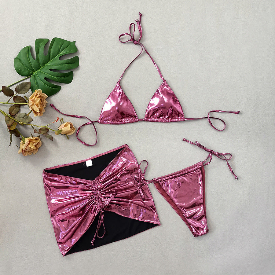 Wholesale Sexy Slim Fit Glitter Fabric Bikini Set