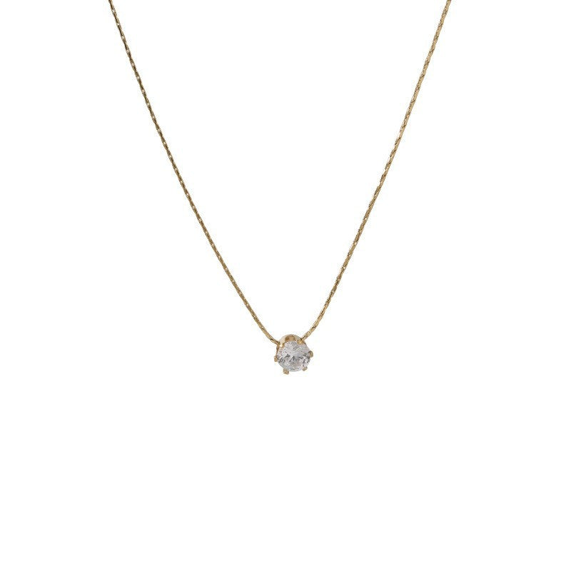Wholesale Zircon Necklace  All-match Collarbone Chain Titanium Steel Necklace