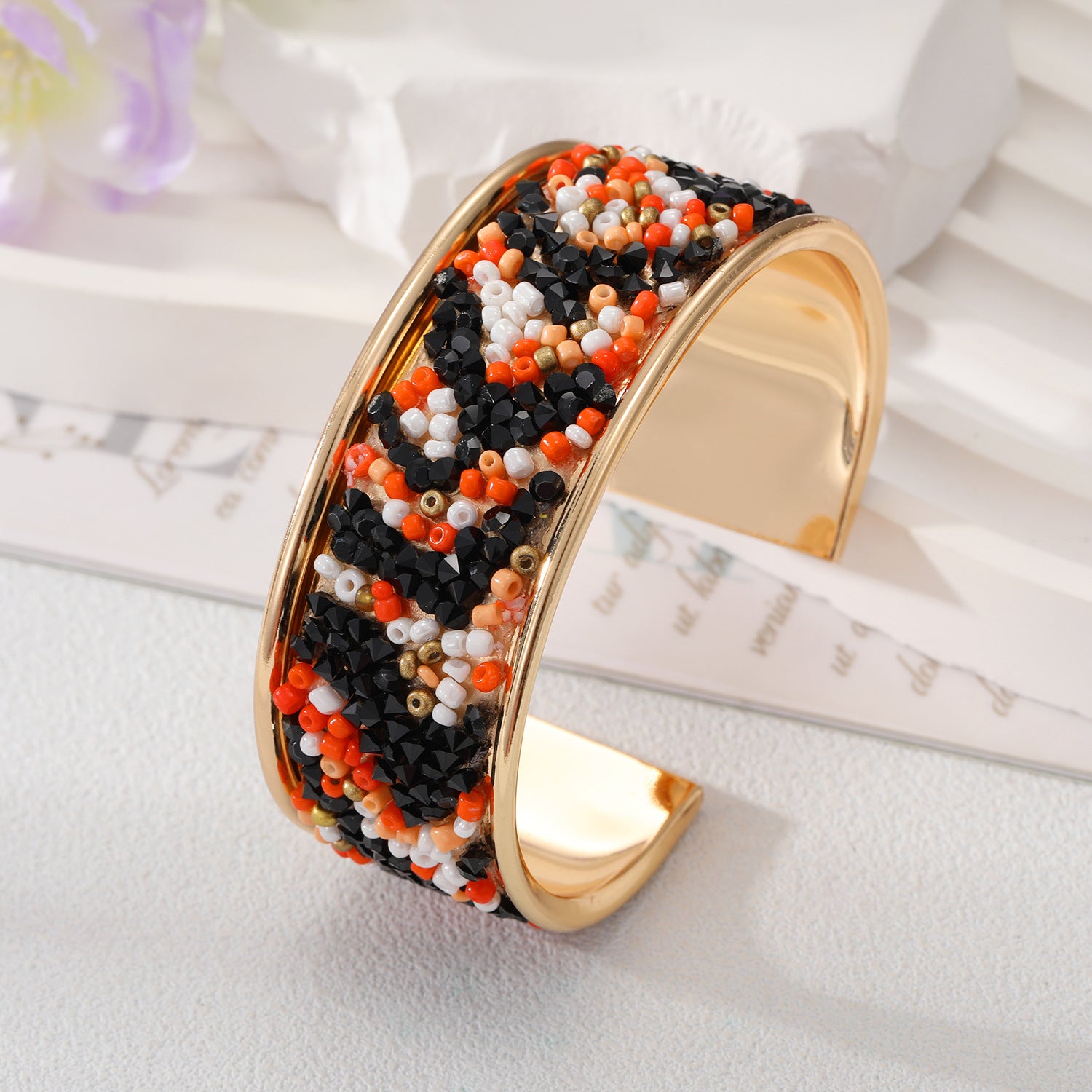 Wholesale Colored Crushed Stone Alloy Bracelet