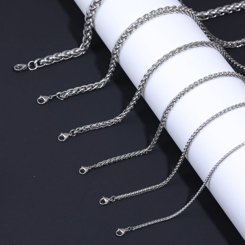 Wholesale Stainless steel twist chain fashion titanium steel necklace