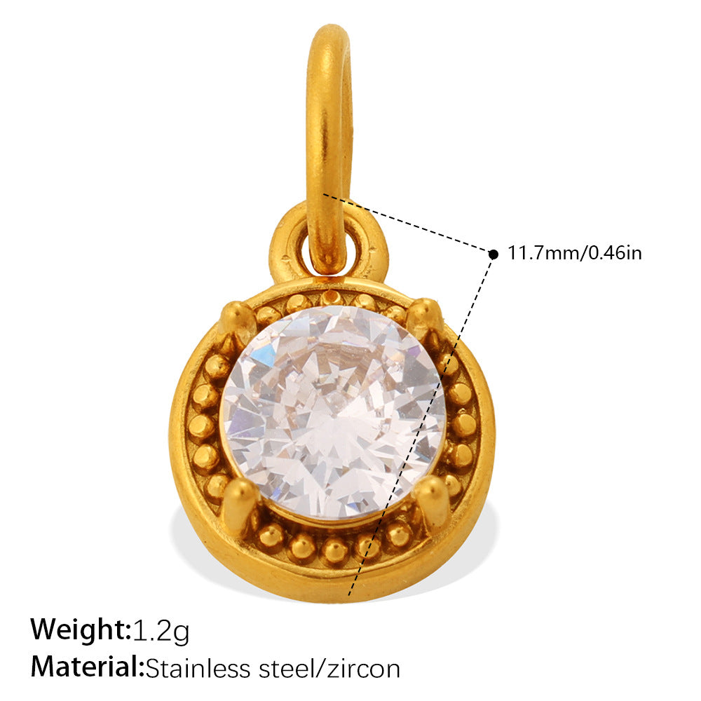 Wholesale Stainless Steel Zircon Sunflower Teardrop Pendant
