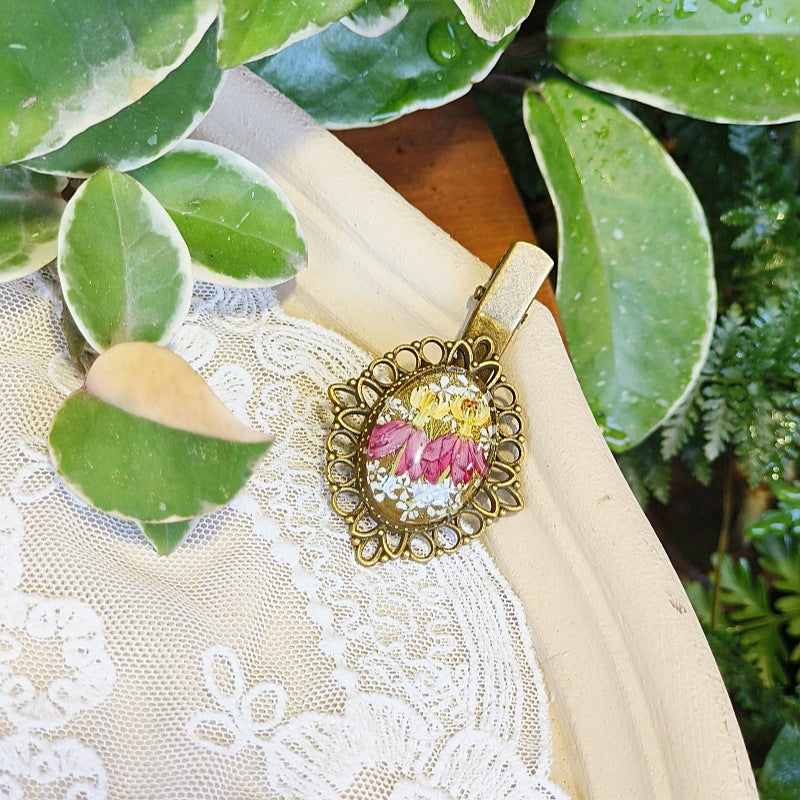 Wholesale Handmade Vintage Lace Real Flower Immortal Flower Hairpin Brooch Bracelet Necklace