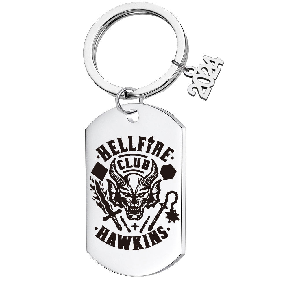 Wholesale Devil Patterned Stainless Steel Keychains