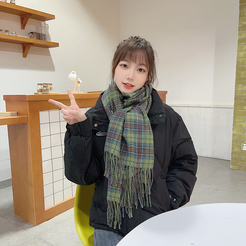 Wholesale Imitation Cashmere Plaid Tassel Scarf