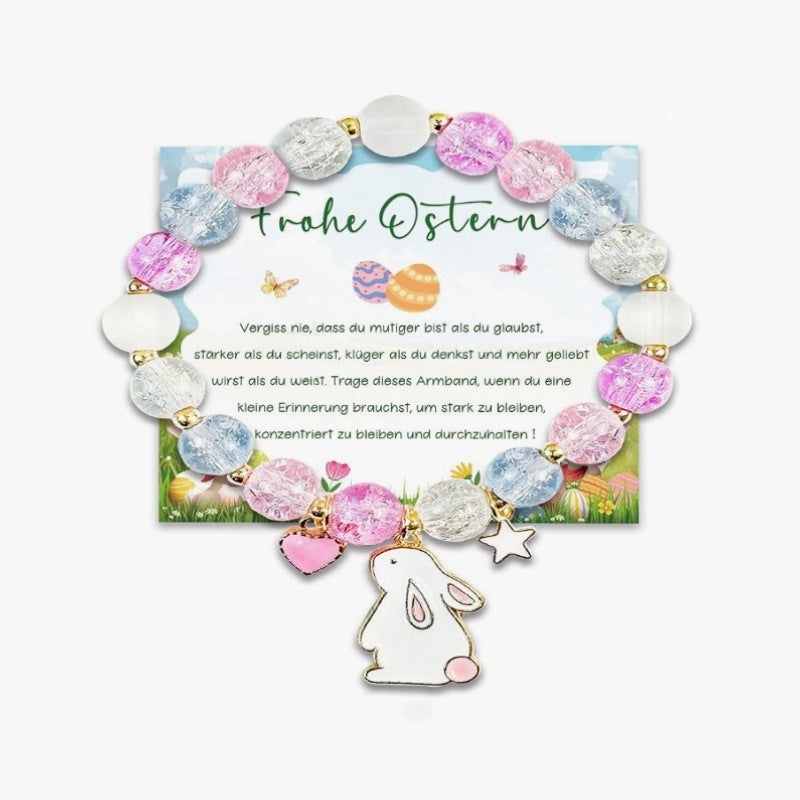 Wholesale Easter Explosion Beads Unicorn Rabbit  Pendant Elastic Bracelet