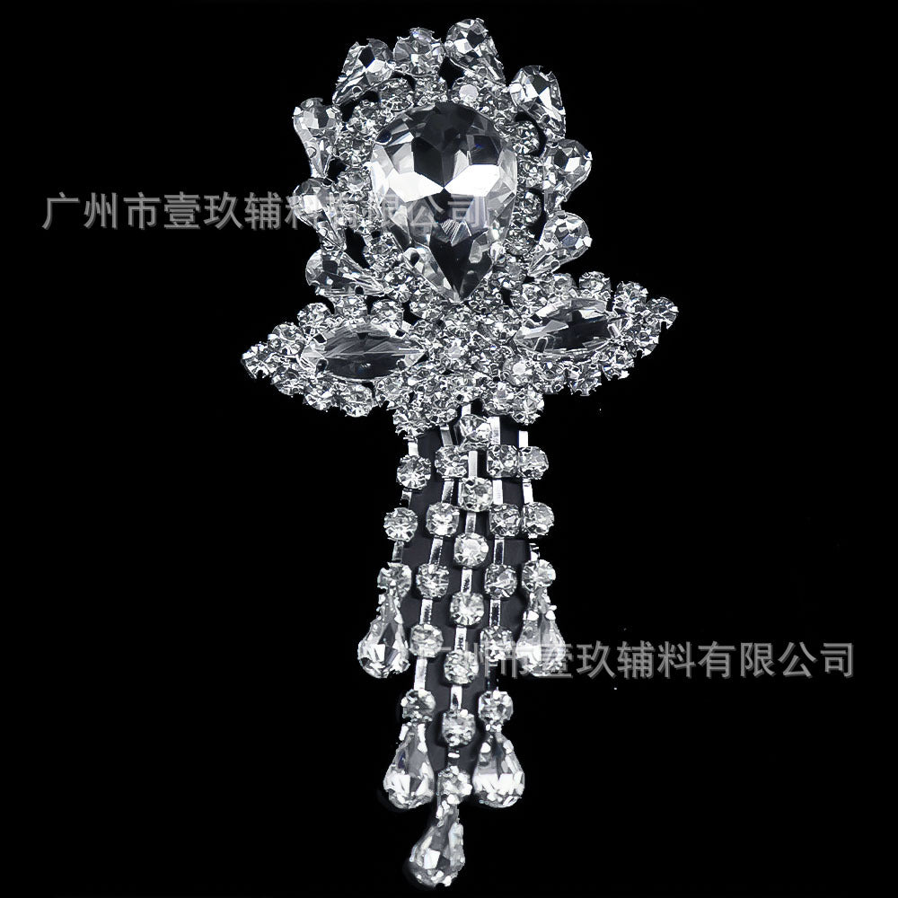 Wholesale 5. 5CM Waterdrop Diamond Crystal Tassel DIY Patches