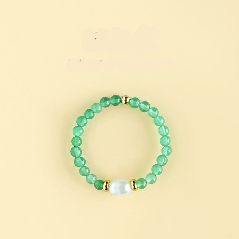 Wholesale Natural South Red Jade Agate Pearl Garnet Amethyst Ring