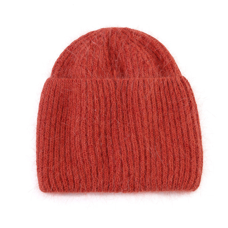 Wholesale Winter Knitted Hat Men's Woolen Hat Thickened Pure Rabbit Velvet Shiny Knitted Hat