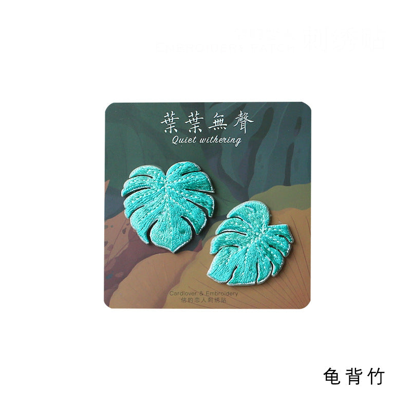 Wholesale Plant Embroidery Sticker Jute Bag Decorative  DIY Patches