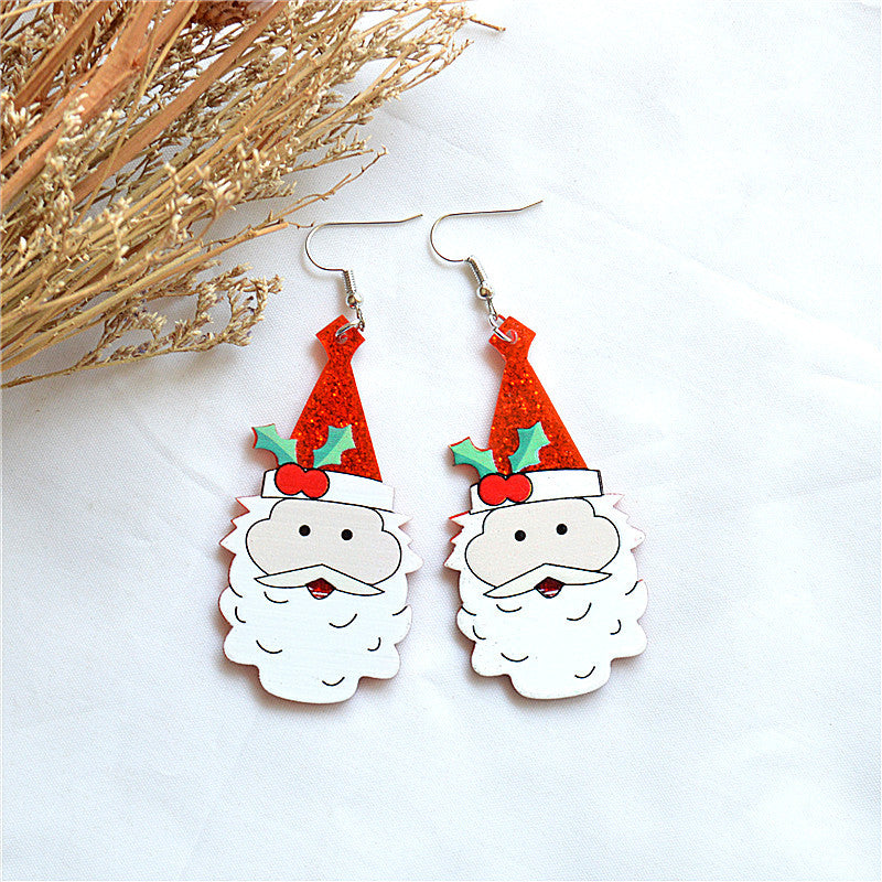 Wholesale Christmas dress long car snowman bottle old man earrings