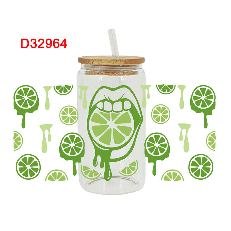 Wholesale Colorful Fruits 16oz Cup UV DTF Wrap