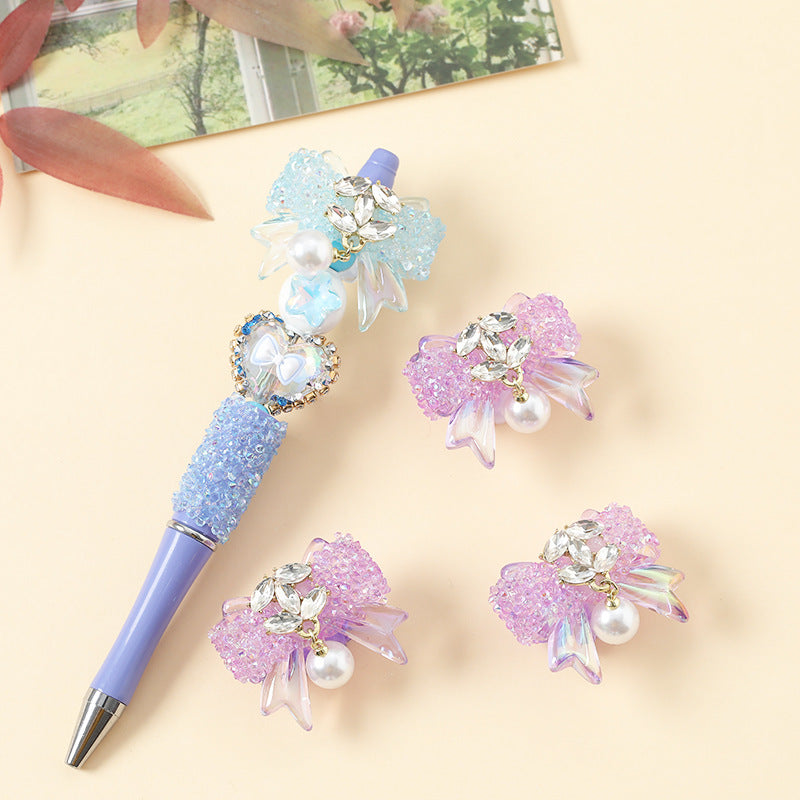 Wholesale 10pcs cute bow loose beads DIY beaded pen beads