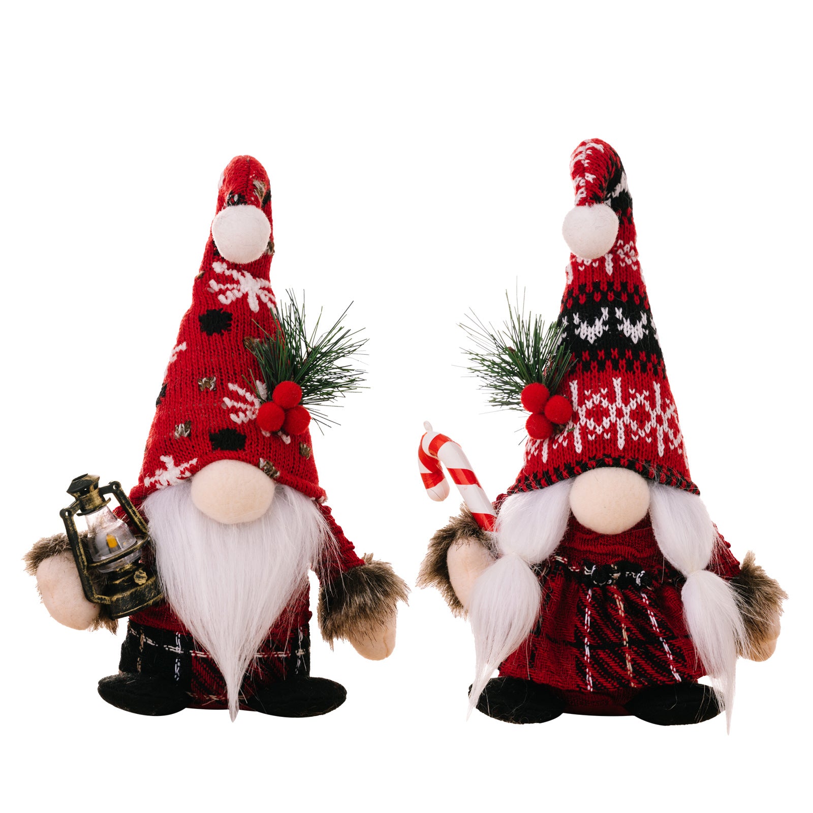 Wholesale Christmas Decorations Fur Ball Knitted Hat Doll Ornaments