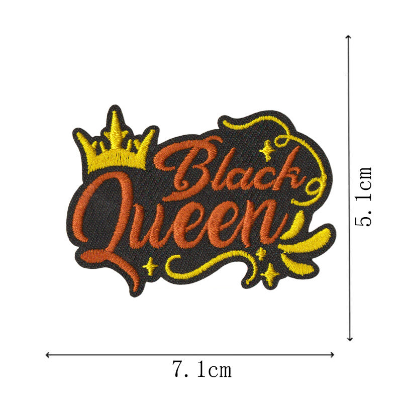 Wholesale Embroidered Patch With Black Independence Day Design Sew On Decorative Badge For Coats Casual Craft Supply For Resale