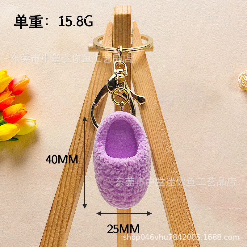 Wholesale 2pcs/pack Cute Creative Mini Fur Shoes, Keychains, Bags, Trinkets, Pendants