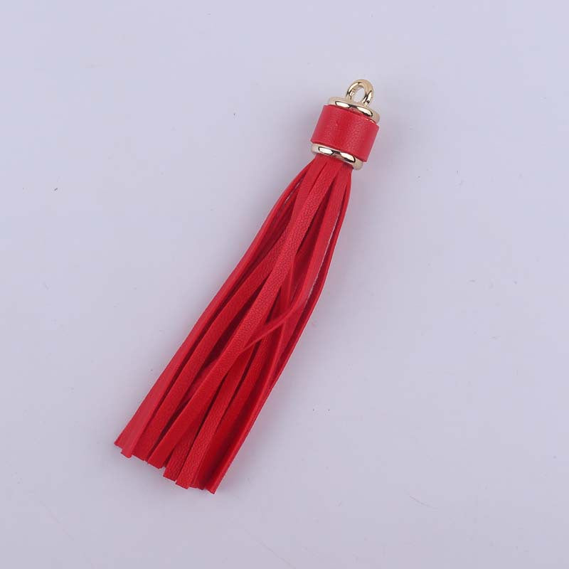 Wholesale Leather Tassel Edging Long Pendant Gold Hanging Clock Keychain Accessories