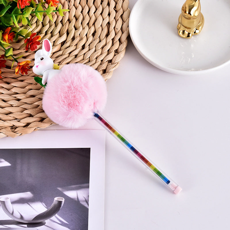 Wholesale Plush Rabbit Plastic Gel Pen