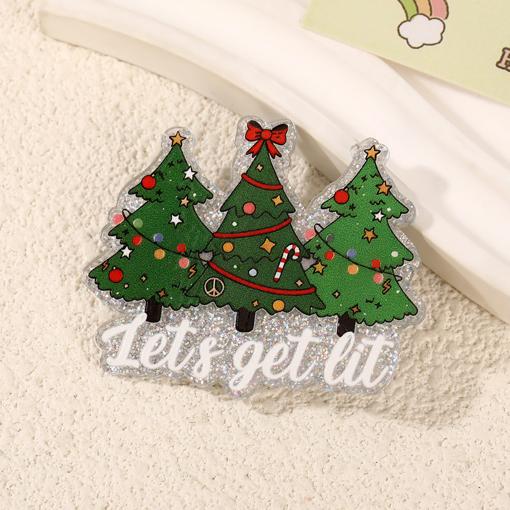 Wholesale 10pcs Colorful Christmas cartoon Acrylic Flatback