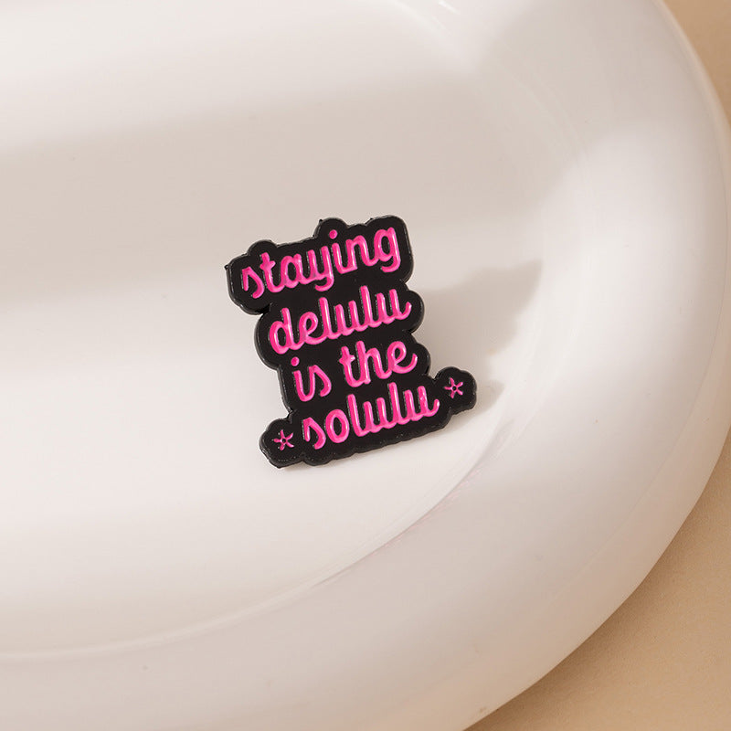 Wholesale Pink Heart Brooch with English Quotes and Instructions Brooches