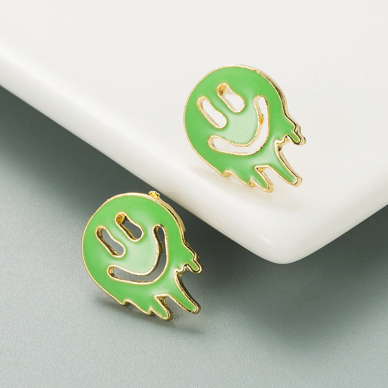 Wholesale Alloys Drops Oil Smiley Earrings