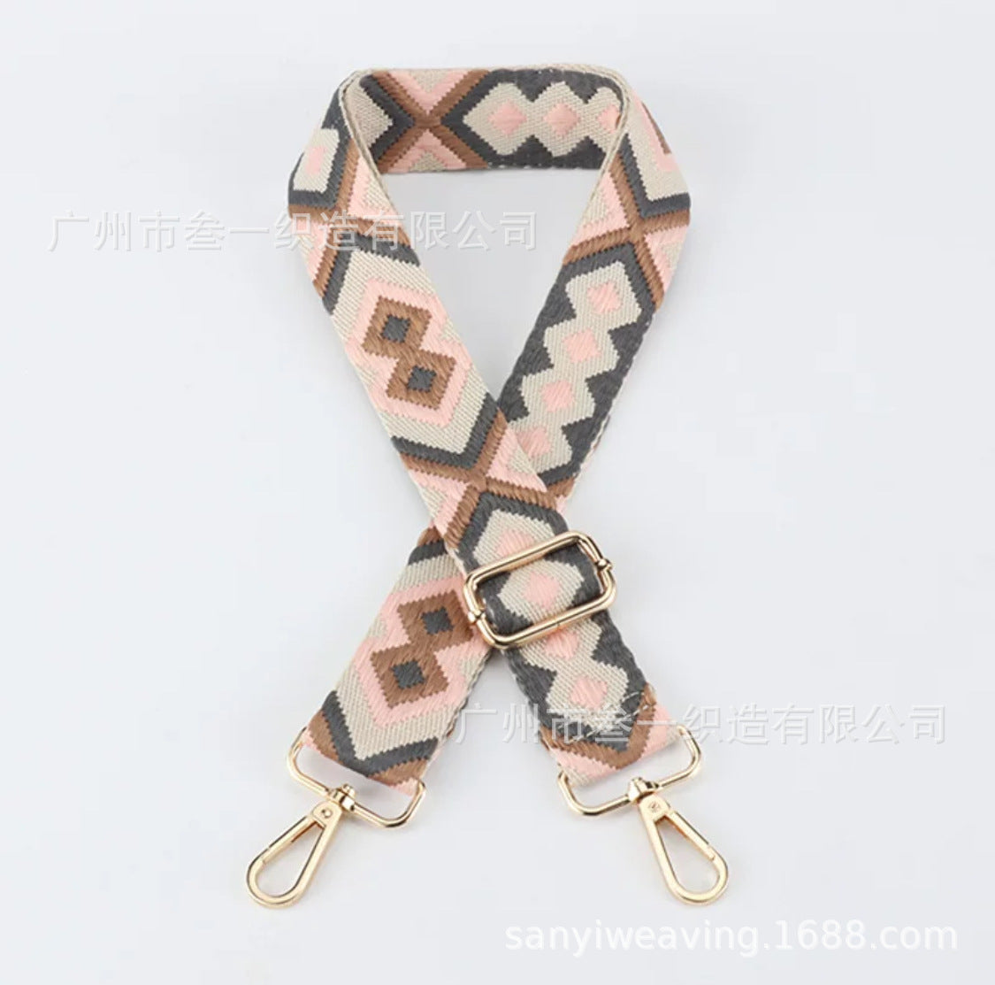 Wholesale All-match Ethnic Style 3.8cm Diamond Jacquard Adjustable Lengthened Retro Style Bag Strap