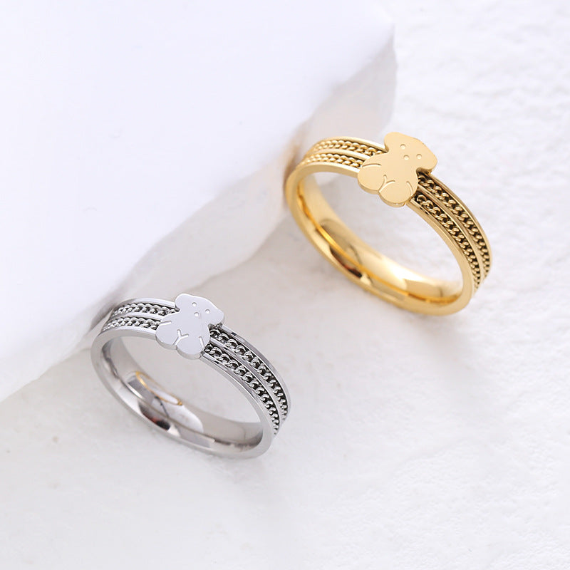 Wholesale Stainless Steel Bear Chain Ring