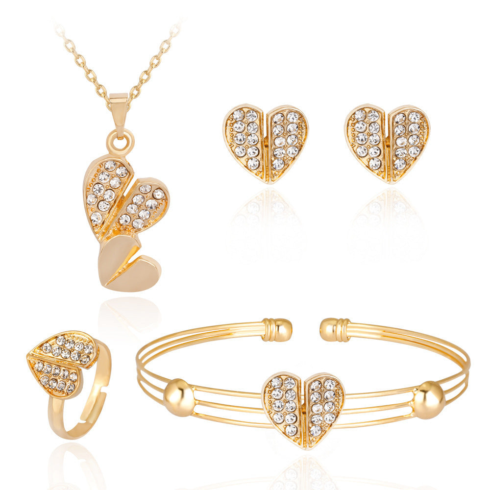 Wholesale Exquisite Crown Shaped Alloy Jewelry Set of Four Pieces