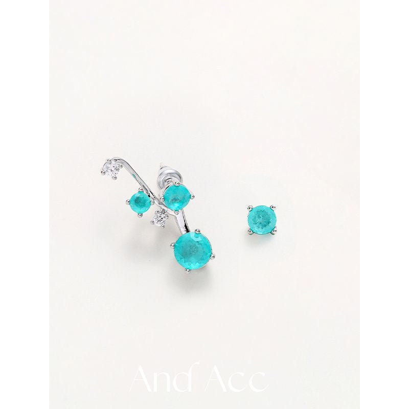 Wholesale Blue multi piece starry earrings without collision