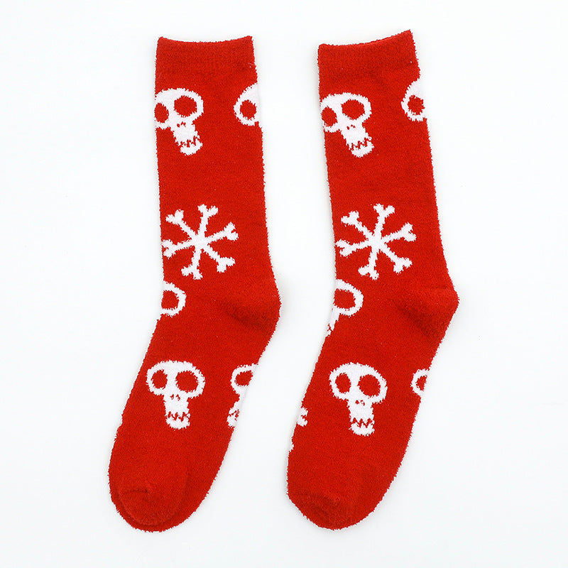 Wholesale Christmas Halloween Cartoon Personality Coral Fleece Long Socks