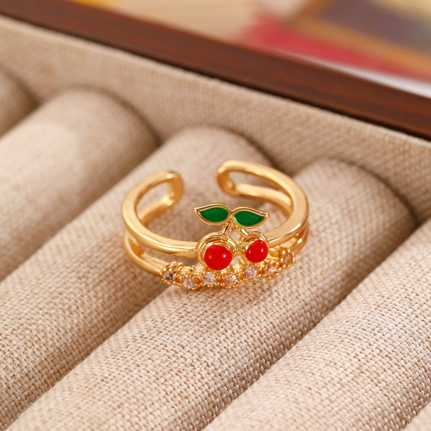 Wholesale Sweet Love Cherry Open Ring