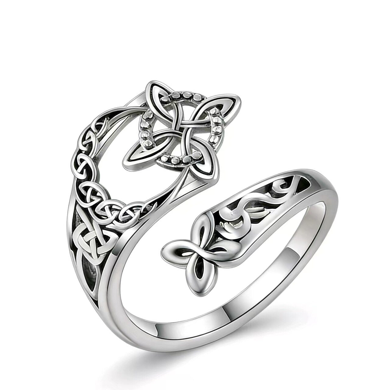 Wholesale Zinc alloy geometric cross hollow open ring