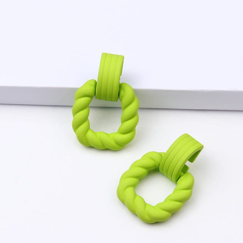 Wholesale Square Semi-circular Splicing Acrylic Earrings