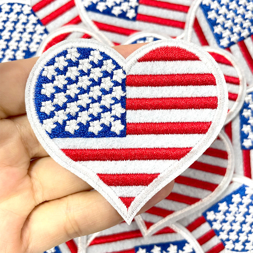 Wholesale Love American Flag Embroidered Patch For Coats Decorative Craft Supply