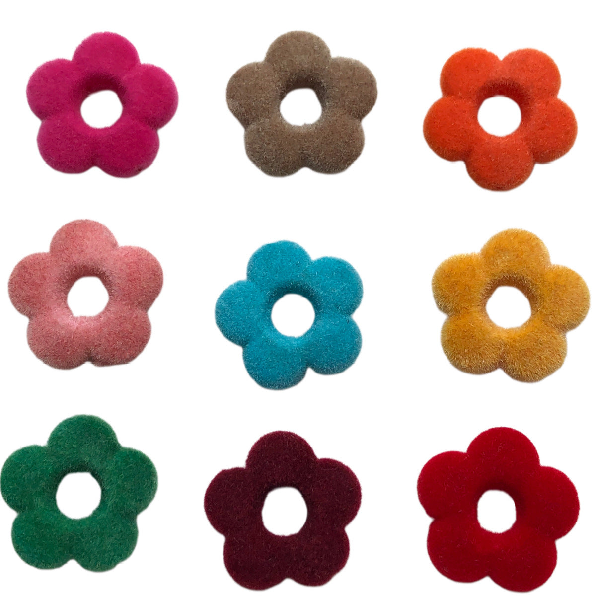Wholesale 10PCS Flocking Small Flowers DIY Jewelry Accessories Beads