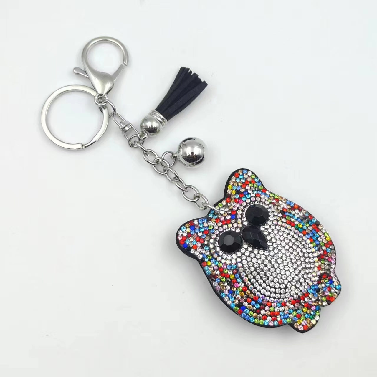 Wholesale 12pcs  cartoon owl rhinestone keychain