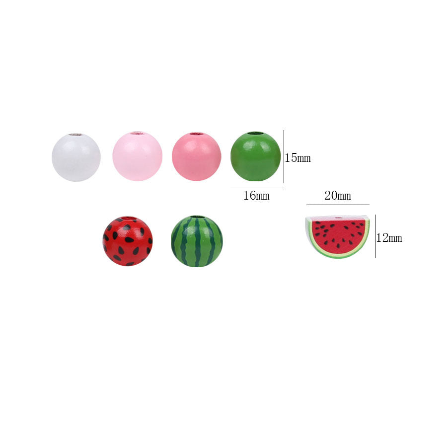 Wholesale 20pcs Watermelon Summer Pink Color Hemp Rope Tassel Wood Beads