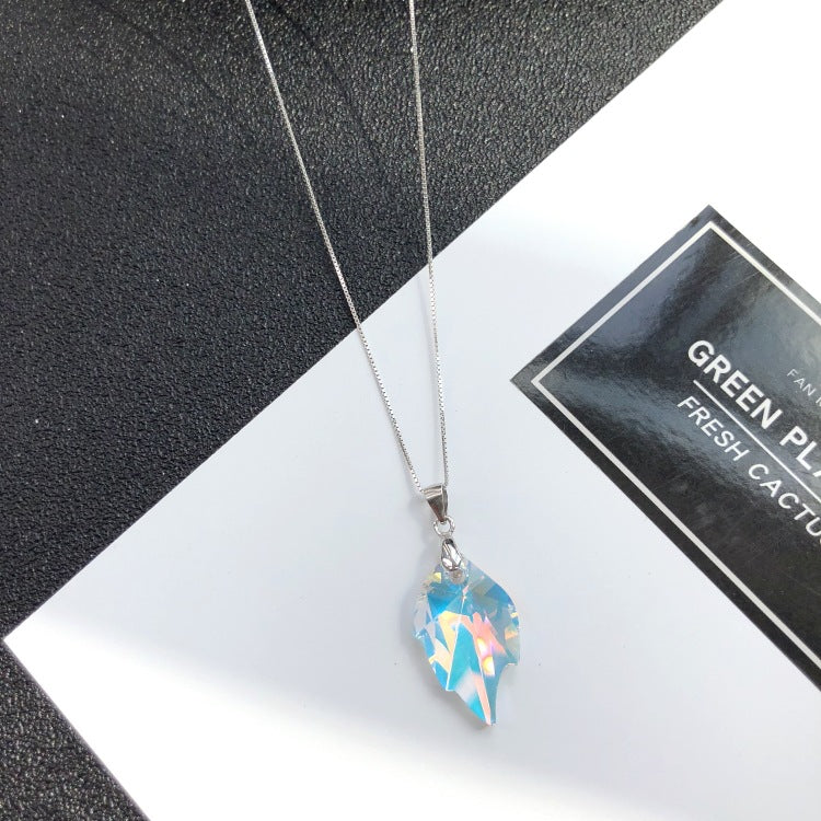 Wholesale S925 Sterling Silver Crystal Sparkling Diamond Necklace