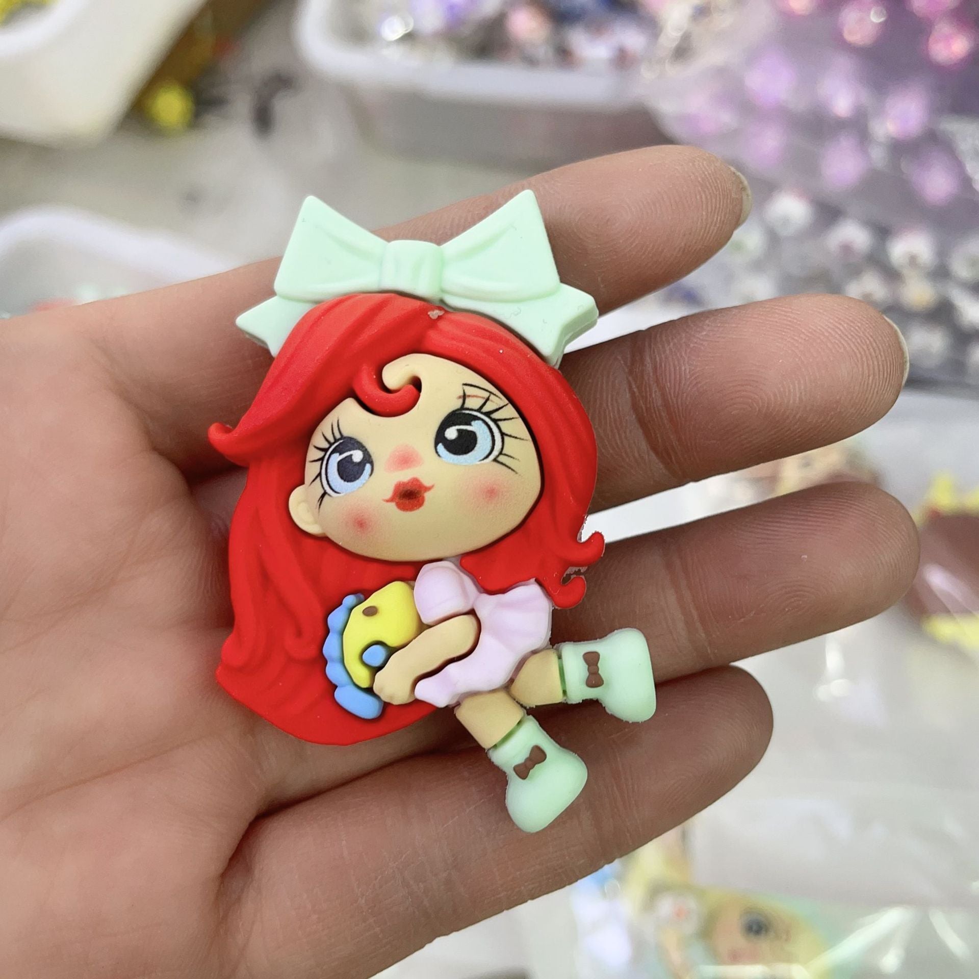 Wholesale Mixed batch live streaming hot selling soft rubber strawberry little girl DIY bead OLY Exclusive